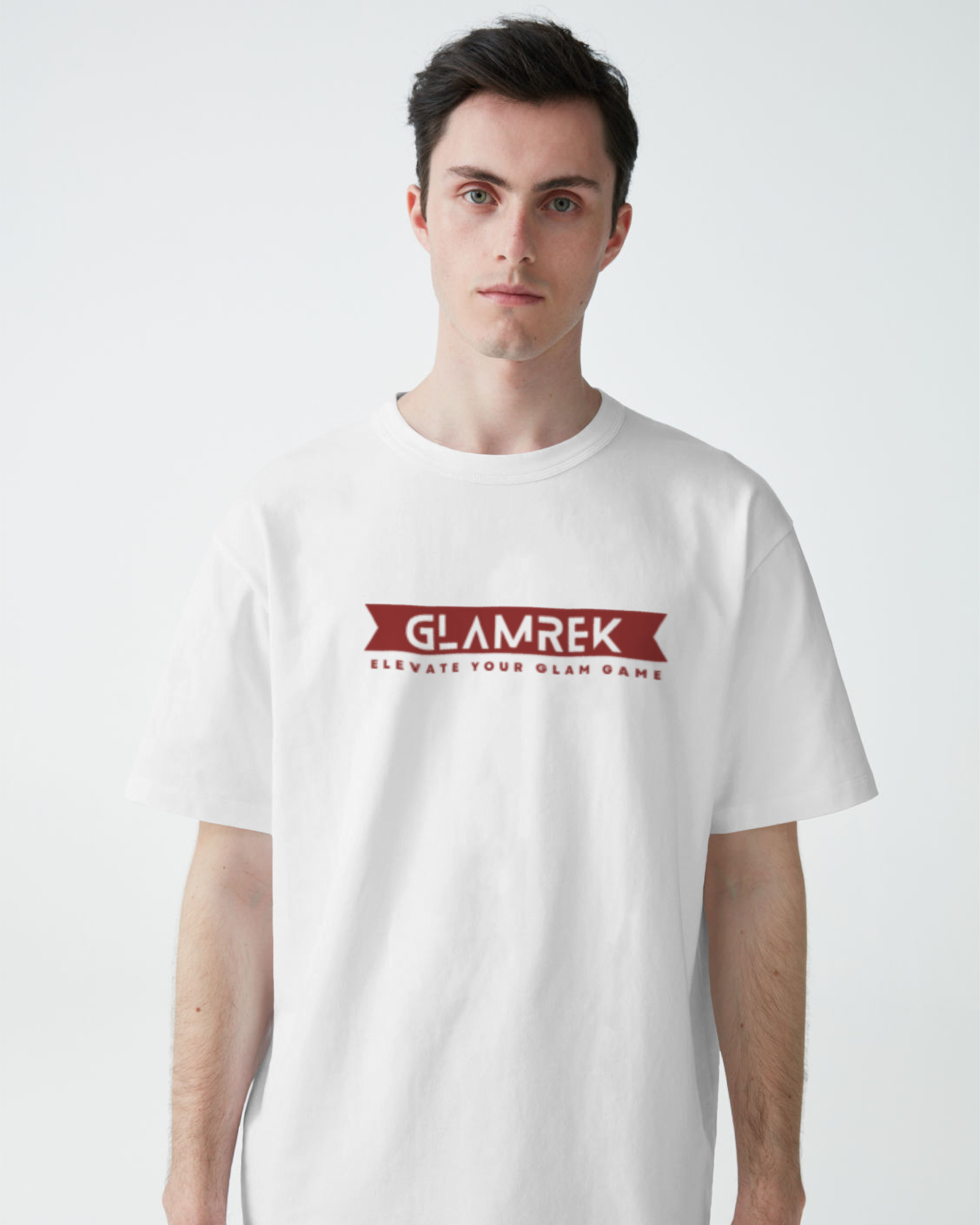 Men's Printed Oversized Round Neck Half Sleeve T-Shirt | Glamrek Logo T-Shirt
