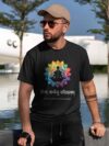 Men’s Printed Oversized Round Neck Half Sleeve T-Shirt | Excellence in Action is Yoga