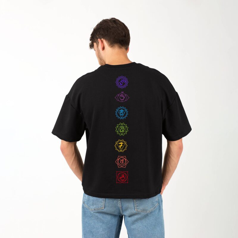 Men’s Printed Oversized Round Neck Half Sleeve T-Shirt | Chakras