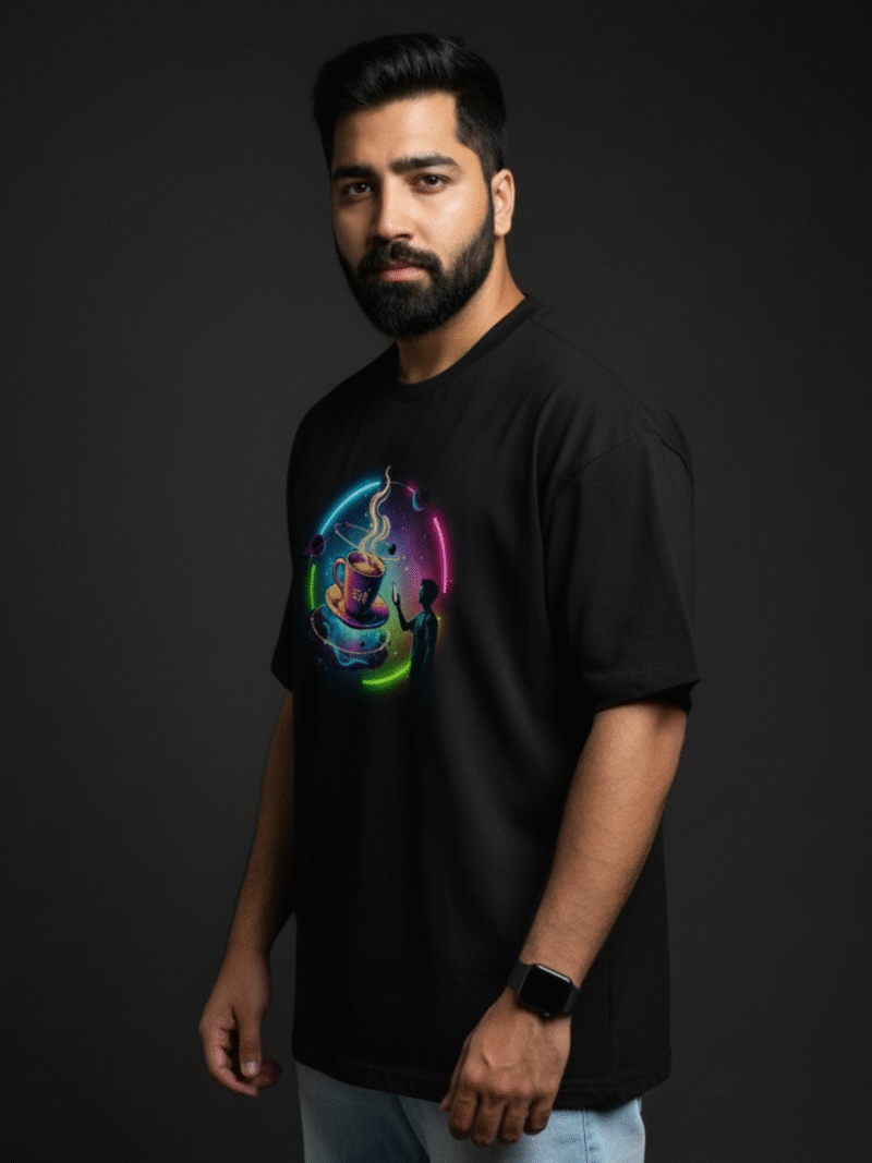 Men’s Printed Oversized Round Neck Half Sleeve T-Shirt | ChAI | Cosmo World - Image 3
